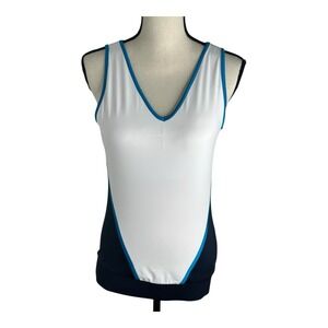 Penguin Womens Size Small Colorblock Built-Bra‎ V-Neck Polo Golf Tank Top New